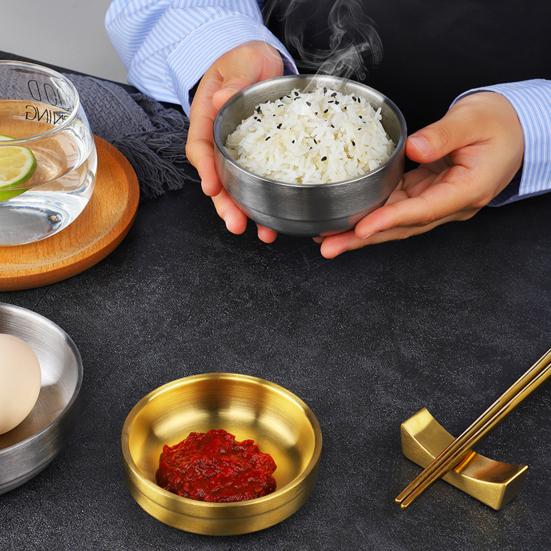 Небольшое блюдо, двухслойная изоляция, нержавеющая сталь, корейский стиль, противоожоговая миска для кимчи, блюдце, кухонные принадлежности