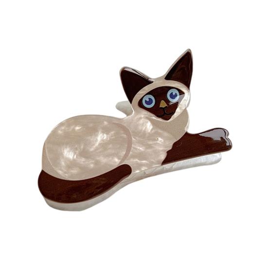 Women Hair Clip Cartoon Cat Dog Shape Hair Claw Anti-slip Teeth Large Size Back Head Shark Hair Claw Hair Accessories