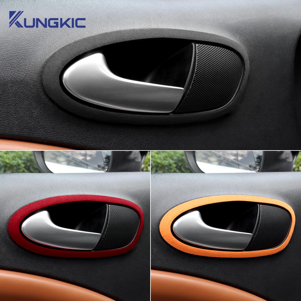 BEV1 Top Suede Trim Sticker For Seat Leon 2005 2006 2007 2008 2009 2010 2011 2012 LHD RHD Car Door Handle Switch Interior Accessories