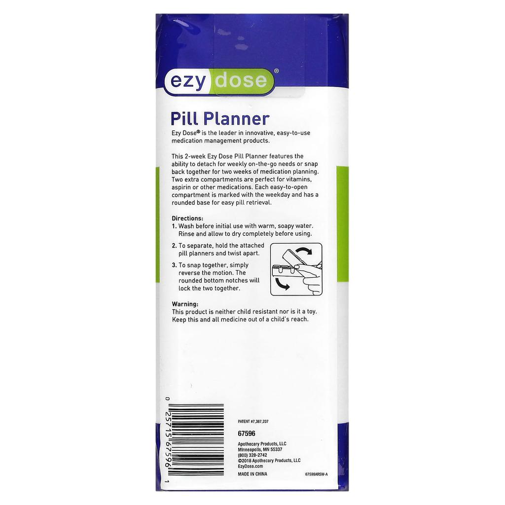 Separate Two Weeks Pill Planner, 1 Count