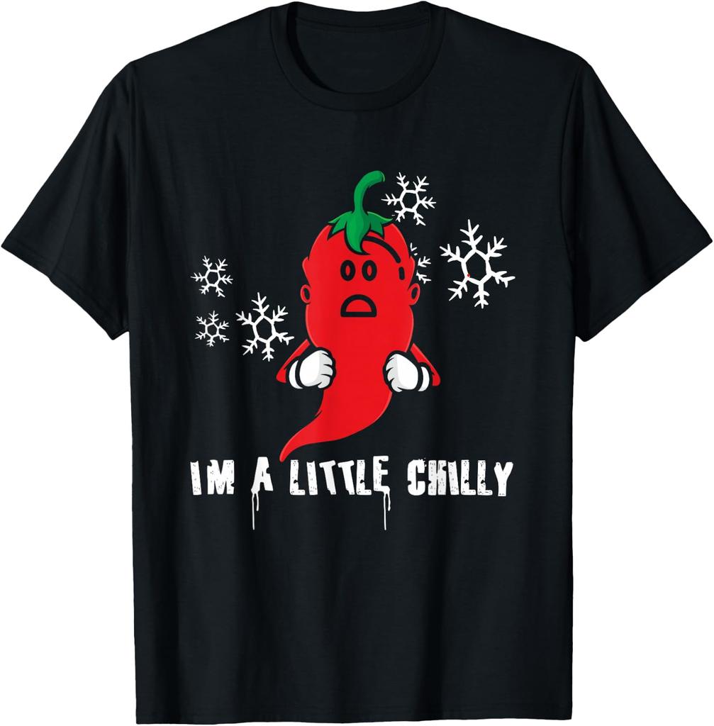 Funny Chili Pepper I'm A Little Chilly Snowflakes T-shirt