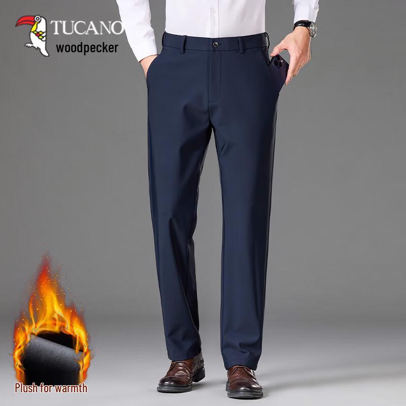 Tucano Мужские брюки прямого кроя в стиле business casual с флисовой подкладкой