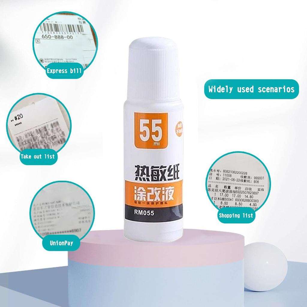 Термобумага Корректирующая жидкость Быстросохнущая 30мл/55мл Защита конфиденциальности для информации об идентификаторе посылочной коробки Защита от просмотра Идентификатор