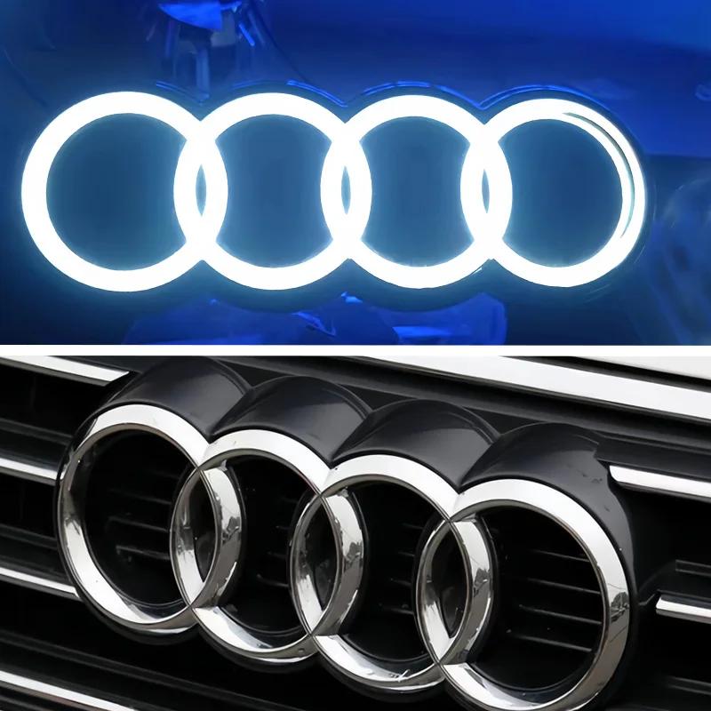 Для Audi S S3 2026 Горячие Для Audi Колпачки на ступицы Audi Автомобиль Светодиодный Логотип Передней Решетки Лампа Статический Белый Свет 249 273 285 мм Для AUDI A3 A4 A5 A6 A7 A8 S3 S4