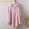 Sunscreen Shirts Women's Hooded Plaid Long-sleeved Loose Tops Thin Coats Cardigans