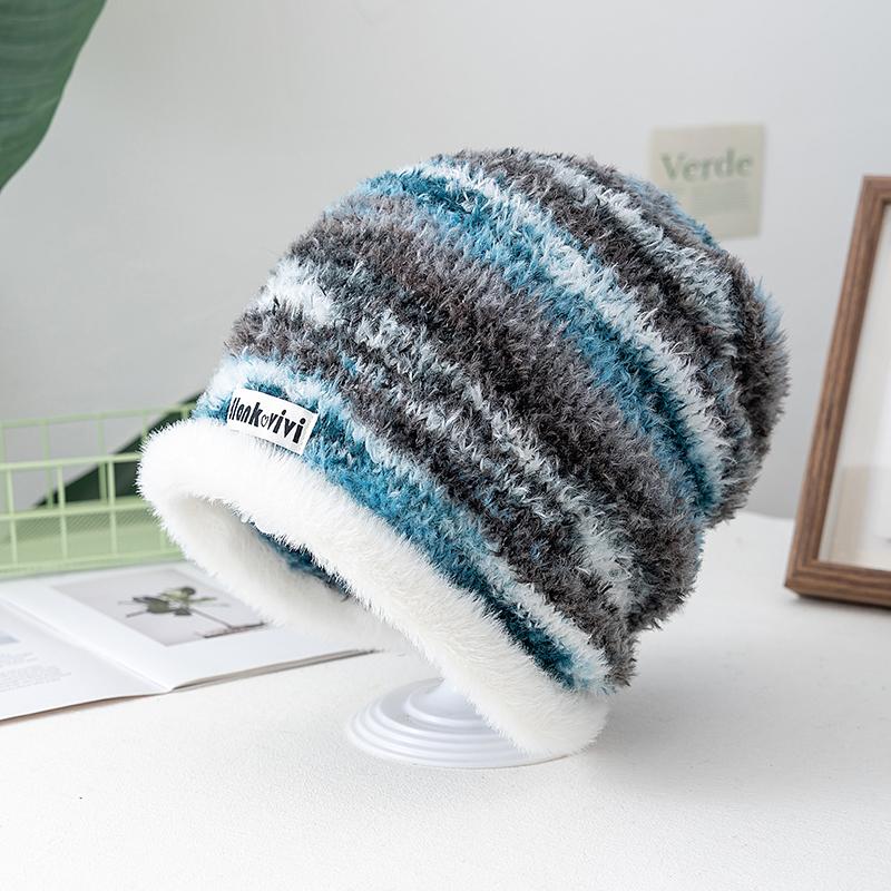 Hot Sale Loose Dandy Hat Lazy Style Gradient Beanie Hat Fashion Winter Hats For Women Streetwear Multicolour Warm Hats For Girl