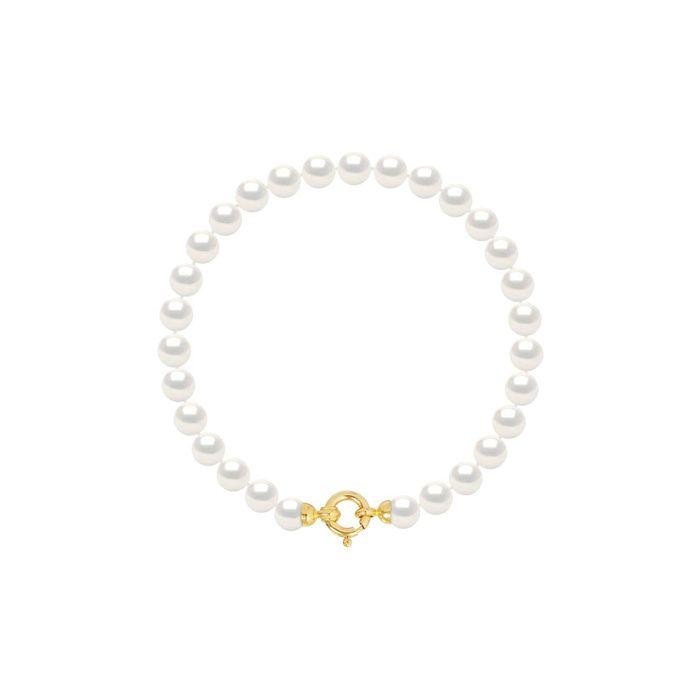 Bracelet - PEARLS & COLORS - Prestige - Perles d'eau douce 6-7 mm - Perles blanches AAA+ - Fermoir Or jaune 9ct