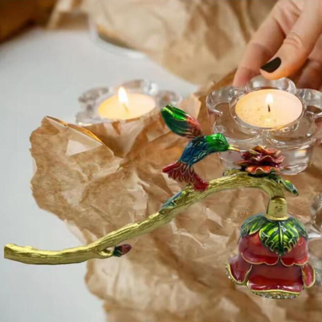 Фитиль для свечей из цинкового сплава с длинной ручкой и цветами и птицами Ручной ароматерапевтический чехол для тушения Аксессуары для свечей