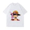 ONE PIECE Luffy Women Men Summer T-shirt Harajuku Anime Tops Tees Shirt Cotton Casual Cartoon Short-Sleeves Summer Tshirts Streetwear
