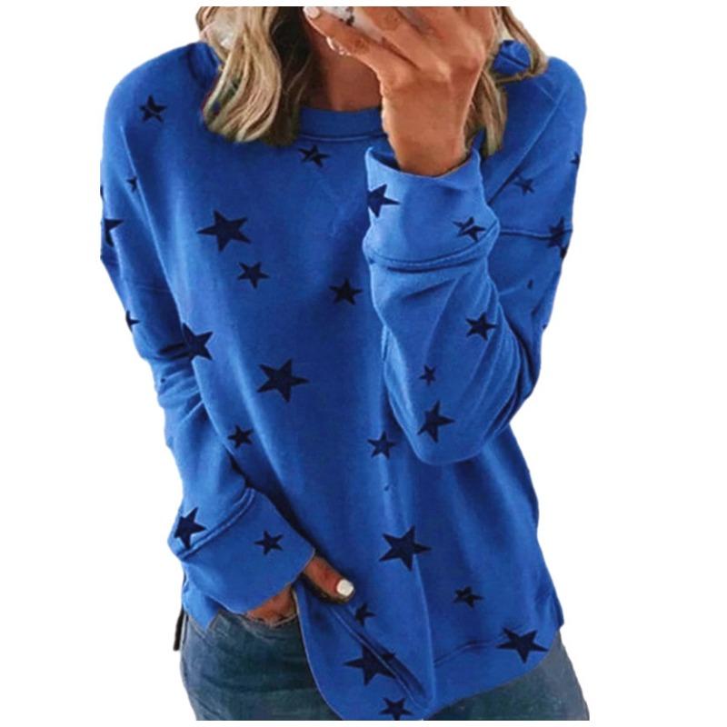 Women's Loose Plus Long Sleeved T-shirt Printed Hoodie