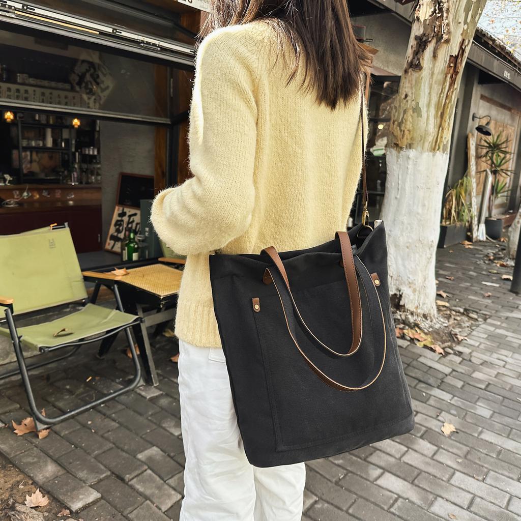 Холщовая сумка женская на плечо через плечо большая вместимость ленивый ветер хозяйственная сумка простая и универсальная