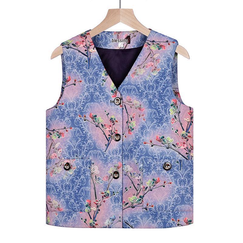 Женский кардиган без рукавов для пожилых - Жилет для бабушки большого размера на весну/осень