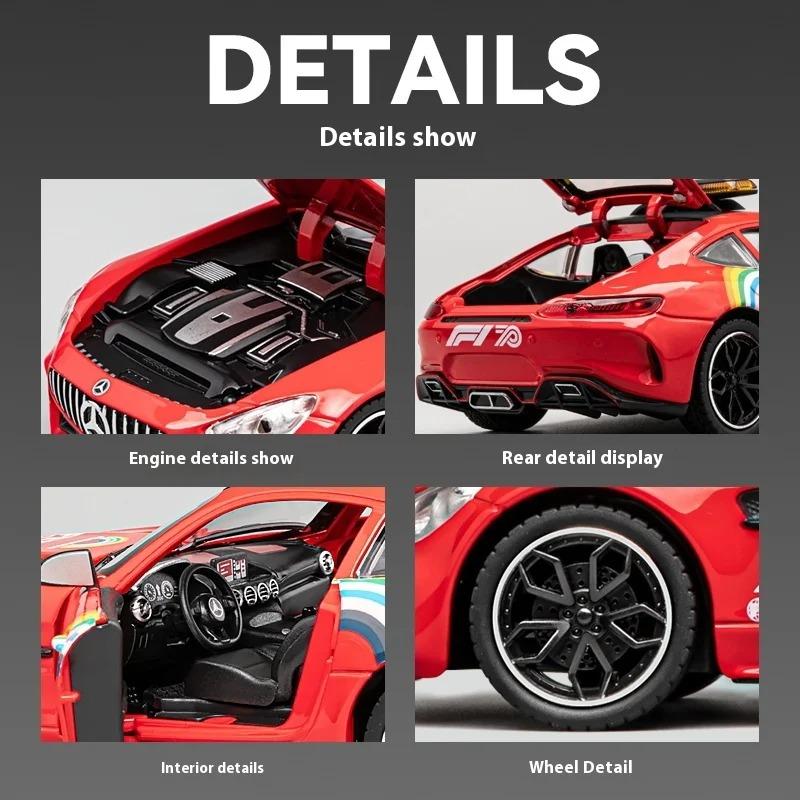 1/24 Автомобиль Benz Safety Battery Amg Battery F1, Тип модели, с фарами, подходит для коллекционирования гоночных автомобилей