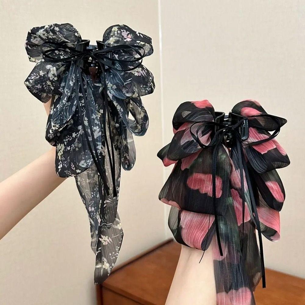 1Pcs Elegant Tail Clips Fashionable Hair Claw Durable Chiffon Hair Clip  Hair Accessories