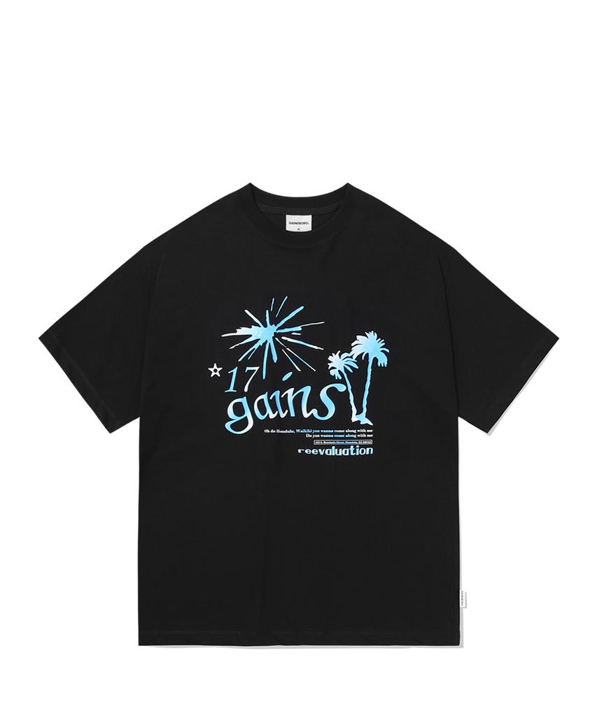 GAINSBORO Again Coconut Tree T-Shirt_Black