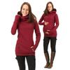 Winter Women Pregnant's Women's Breastfeeding  Long Sleeves Clothes Hooded Sweater Nursing Maternity's Solid Color Clothes