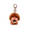 Pink And Cute Brown Sitting Position Nien Lion Plush Toy Keychain Pendant