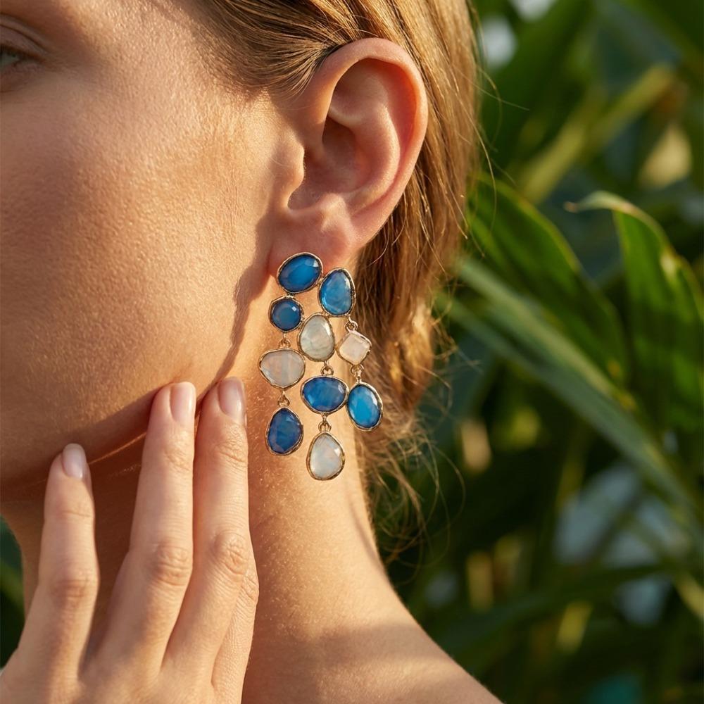 Multicolor Resin Stone Dangle Earrings Bohemian-style Women's Earring Women