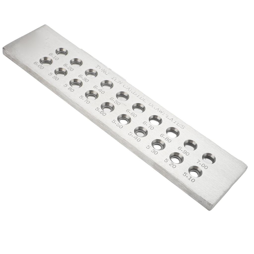 Jewelry Wire Drawplate 5.1 7.0mm Tungsten Carbide Round Draw Plate 3 Row Holes for Jewelers