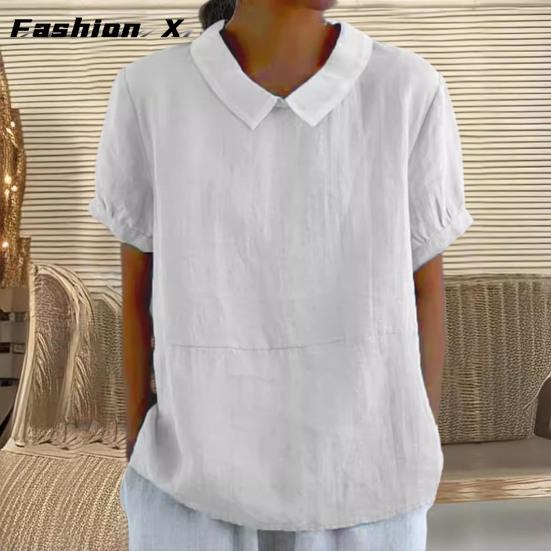 Женская рубашка, свободный пуловер, однотонные топы