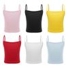 Kids Sleeveless Ribbed Camisole - Soft Spaghetti Strap Crop Top for Girls Dancewear & Sports Undershirt