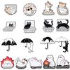 Cartoon Cat Brooch Set: Creative Cute Metal Animal Badge