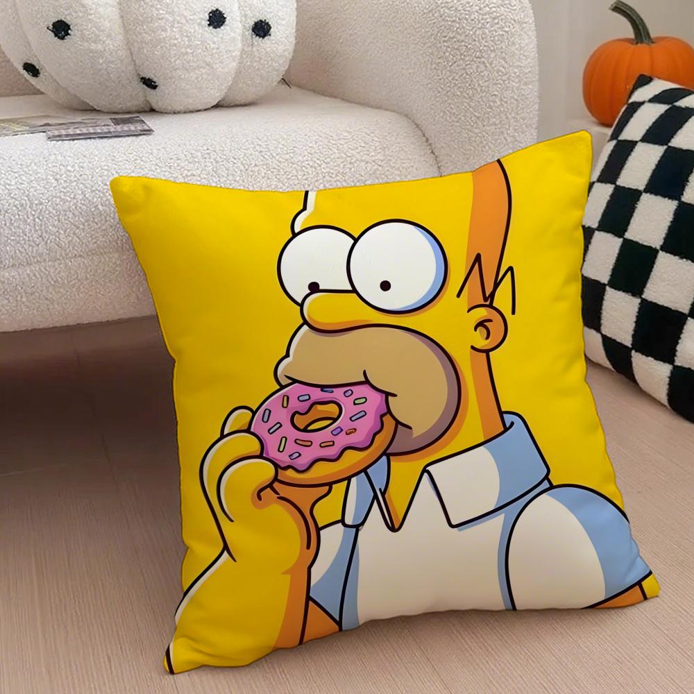 The Ssimpsons Cartoon Sofa Cushion Cover Throw Pillow Cover Hidden Button Durable Polyester Chair Cushion