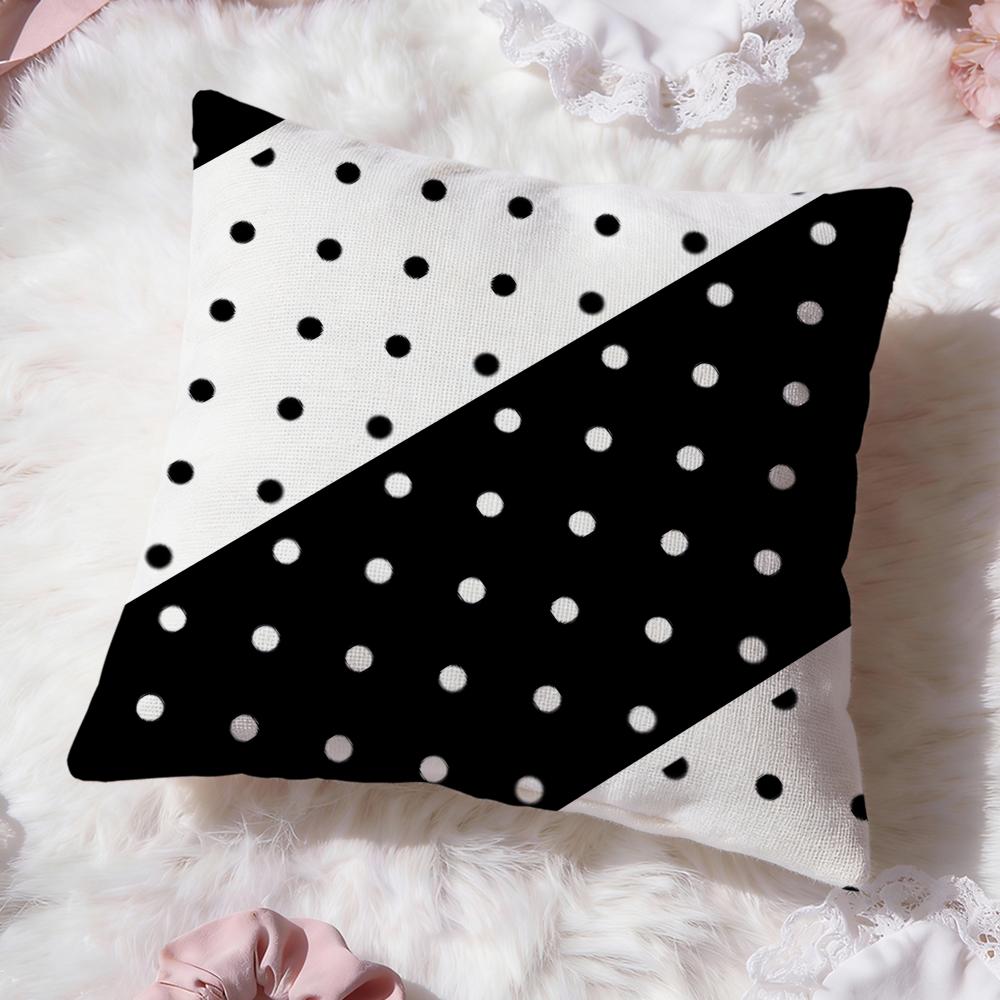 Polka Dot Texture Cushion Cover Premium Comfort Reversible Pillow Cove Two in One Design for Any Room Car Interior