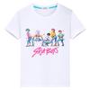 Saja Boys Print 100%Cotton T Shirt for Kids Boy 10year Kawaii Tees Kpop Demon Hunters Cute Tops Anime Short Y2k Girls Clothes
