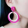 1 пара полые серьги-гвоздики с круговой строчкой, акриловые серьги-кольца, сращивающиеся висячие серьги, красочные контрастные геометрические легкие висячие серьги
