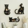 Crystal Shelf Display - Black Cute Cat Floating Shelves for Halloween Wall Bedroom Decor Display Shelf for Crystals and Stones Witchy Room Decorations