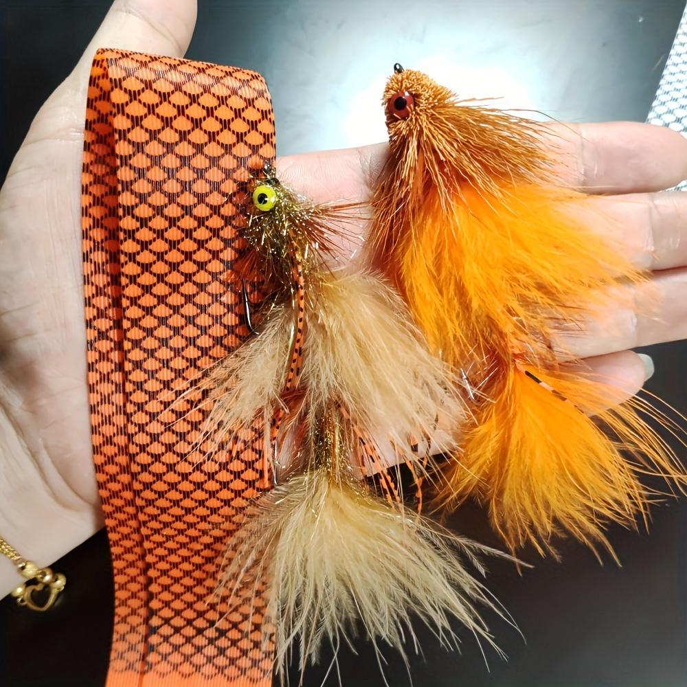 Bimoo 2PCS Silicone Round Grizzly Barred Rubber Legs Fishing Bait Streamer Fly Tying Material Jig Lure Skirt