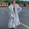 FiveFive Women's Winter Imitation Fox Fur Young Leopard-print Fur Coat Long Knee-length Mink Coat