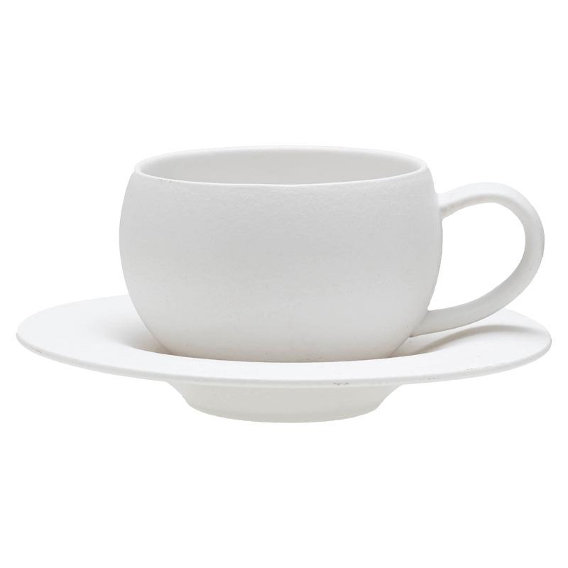 High-End Solid Color Coffee Cup Ceramic Cup And Saucer Set Household Simple Breakfast Cup Mug Restaurant Latte Cup