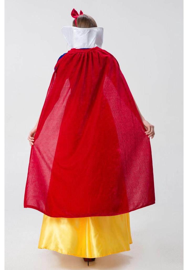 Adult Women's Snow White Fairy Tale Long Cosplay Dress - Halloween Princess Costume