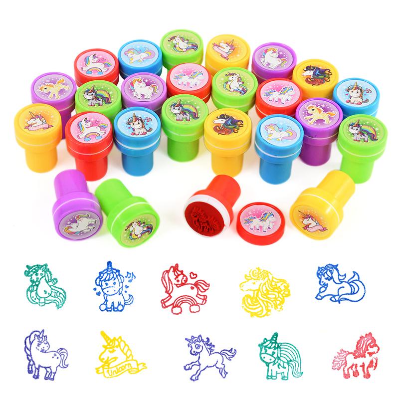 10 шт. мультяшные животные единорог самоклеящиеся штампы игрушки детские сувениры на день рождения мешочки для подарков пиньяты наполнители для мальчиков и девочек рождественский подарок