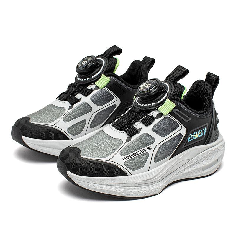 Kids Running Shoes Breathable Mesh Sneakers Rotary Buckle Lightweight Sports Shoes Boys Girls Casual Walking Shoes Spring Autumn