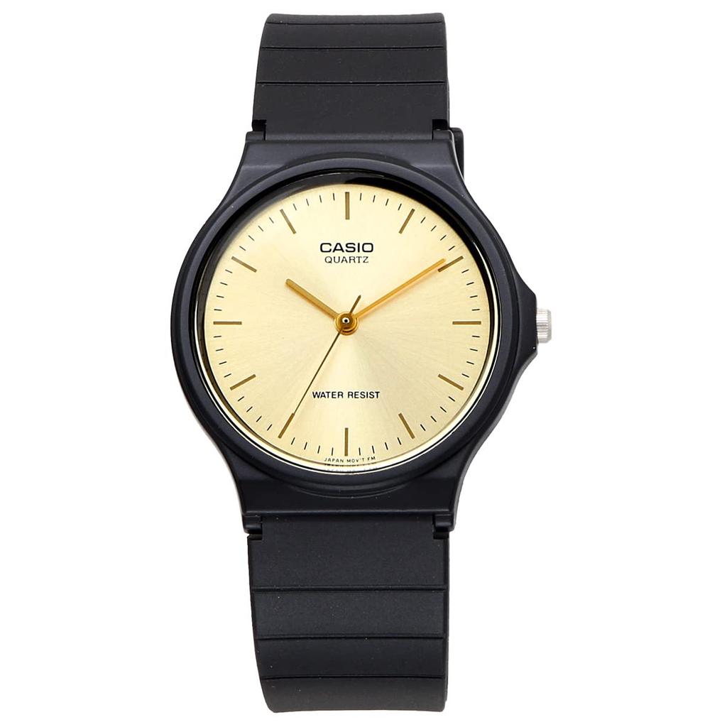 Casio Аналоговые наручные часы дешевые Casio MQ-24-9EL унисекс золотой уретановый ремешок импорт