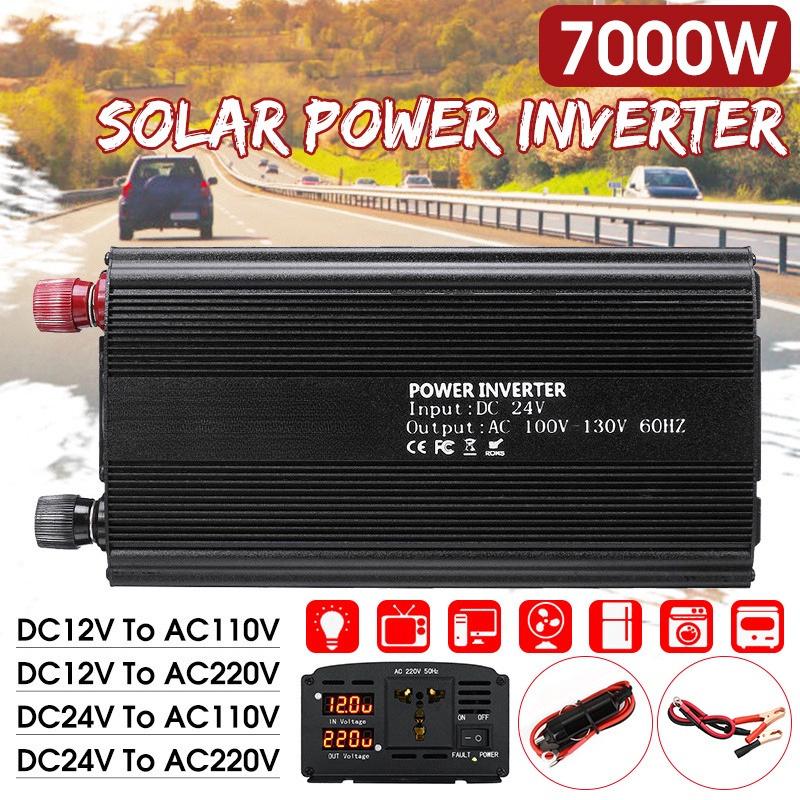 Power Inverter AC 110V/220 Volt DC 12V/24V 7000W LED Display Car Adapter Charge Converter Modified Sine Wave Transformer