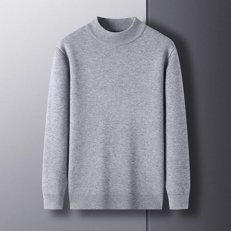 Spring and Autumn Men's Semi-high-necked Sweater Men's Casual Men's Sweater Bottoming Shirt Men's Long-sleeved Dad's Dress