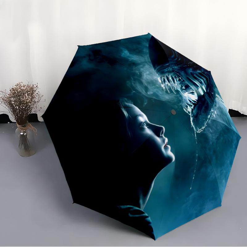 Alien Fashionable Automatic Opening/Closing Folding Umbrella. Portable and Foldable, Ideal for Gift, Travel, and Daily Use.