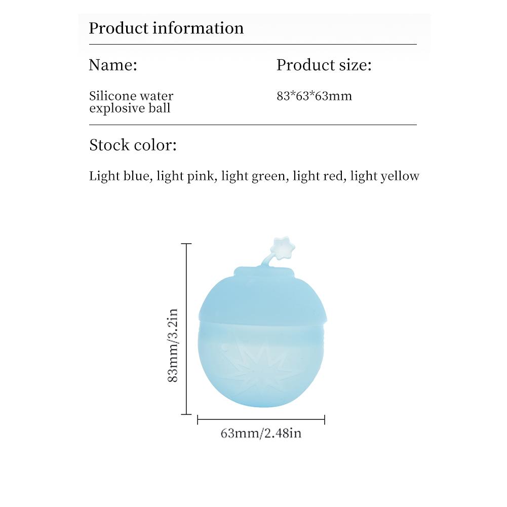 #L Silicone Reusable Water Balloons Splash Refillable Water Bombs for Kids (Blue