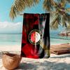 proof beach towel with Feyenoord Rotterdam logo pattern - soft,absorbent,quick-drying,machine washable - perfect for swimming,camping,bathing