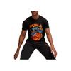 Puma Дышащая футболка с коротким рукавом с принтом для уличной и повседневной одежды Мужские топы Черный 624825-01