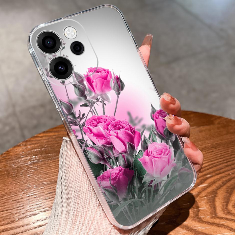 Чехлы Для OPPO Reno15 15F 15Pro Милая Девочка Сердце Любви Легкий Простота Мягкий Прозрачный Корпус Для Reno 15F 15 Pro Capa