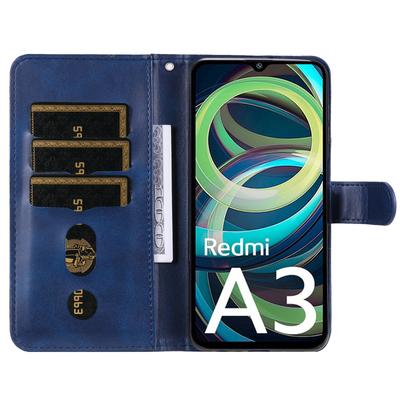 Магнитный чехол для Xiaomi Redmi A3/Poco C61 4G с карманом на молнии, чехол для телефона с текстурой телячьей кожи