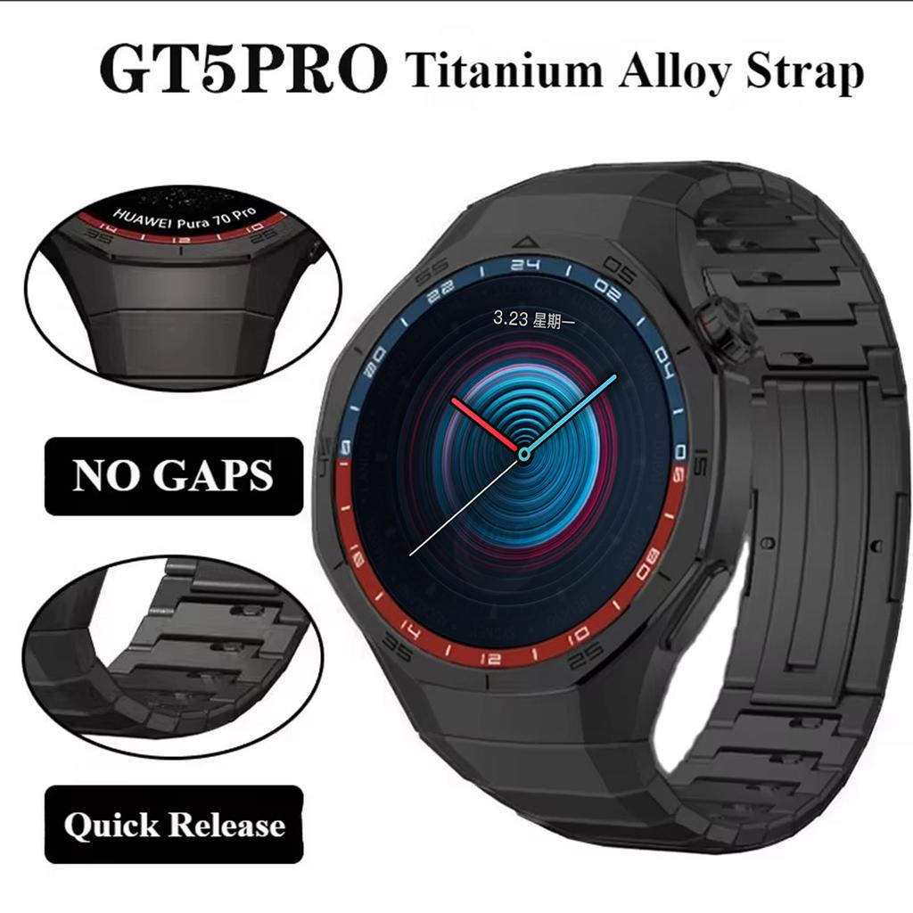 No Gaps Luxury Titanium Alloy Strap for Huawei Watch GT5 GT4 GT3 GT2 Pro Stainless Steel Metal Band for Huawei Watch 4 Pro Huami Amazfit Style Strap