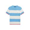 Polo Ss23 Striped Detail Crew Neck Short Sleeve Sweater Women Sweater Blue WMPOSWENC020668-400