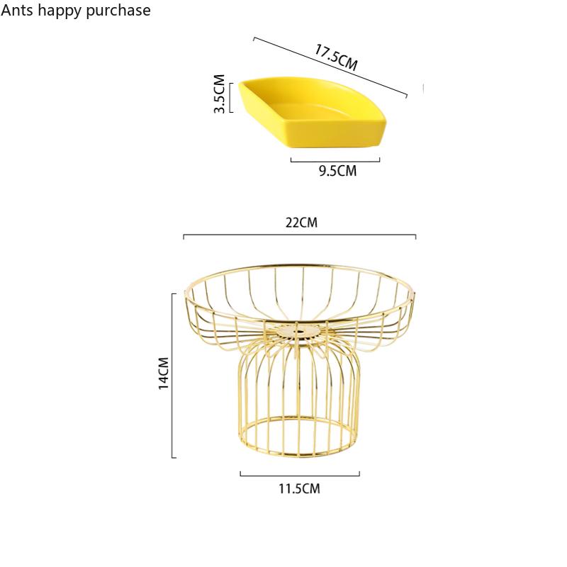 Керамика Высокие ножки Фруктовая тарелка Кованое желе Фруктовая корзина Три секции Блюдо для закусок Домашняя конфетница Поднос для закусок Декоративная посуда