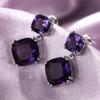 Huitan Unique Purple CZ женские висячие серьги для вечеринок, индивидуальные женские аксессуары, подарок на годовщину Дня святого Валентина, модные ювелирные изделия